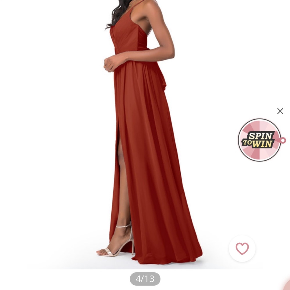 Azazie rust bridesmaid dress